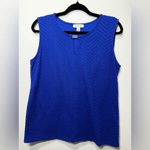 Calvin Klein Blue Chevron Sleeveless Top
